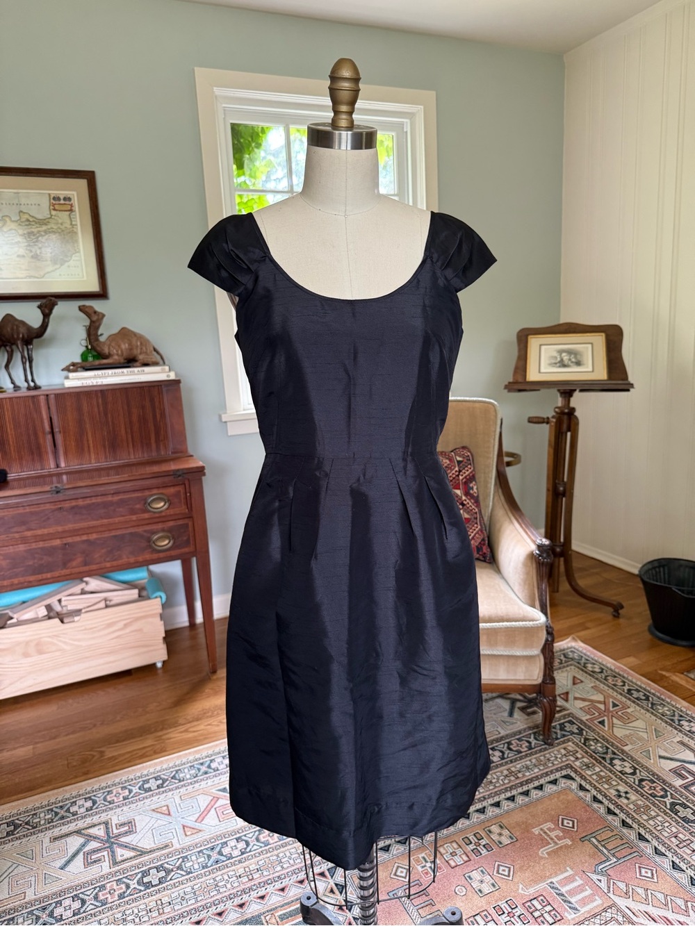 Banana Republic Black Scoop-Neck Midi Dress